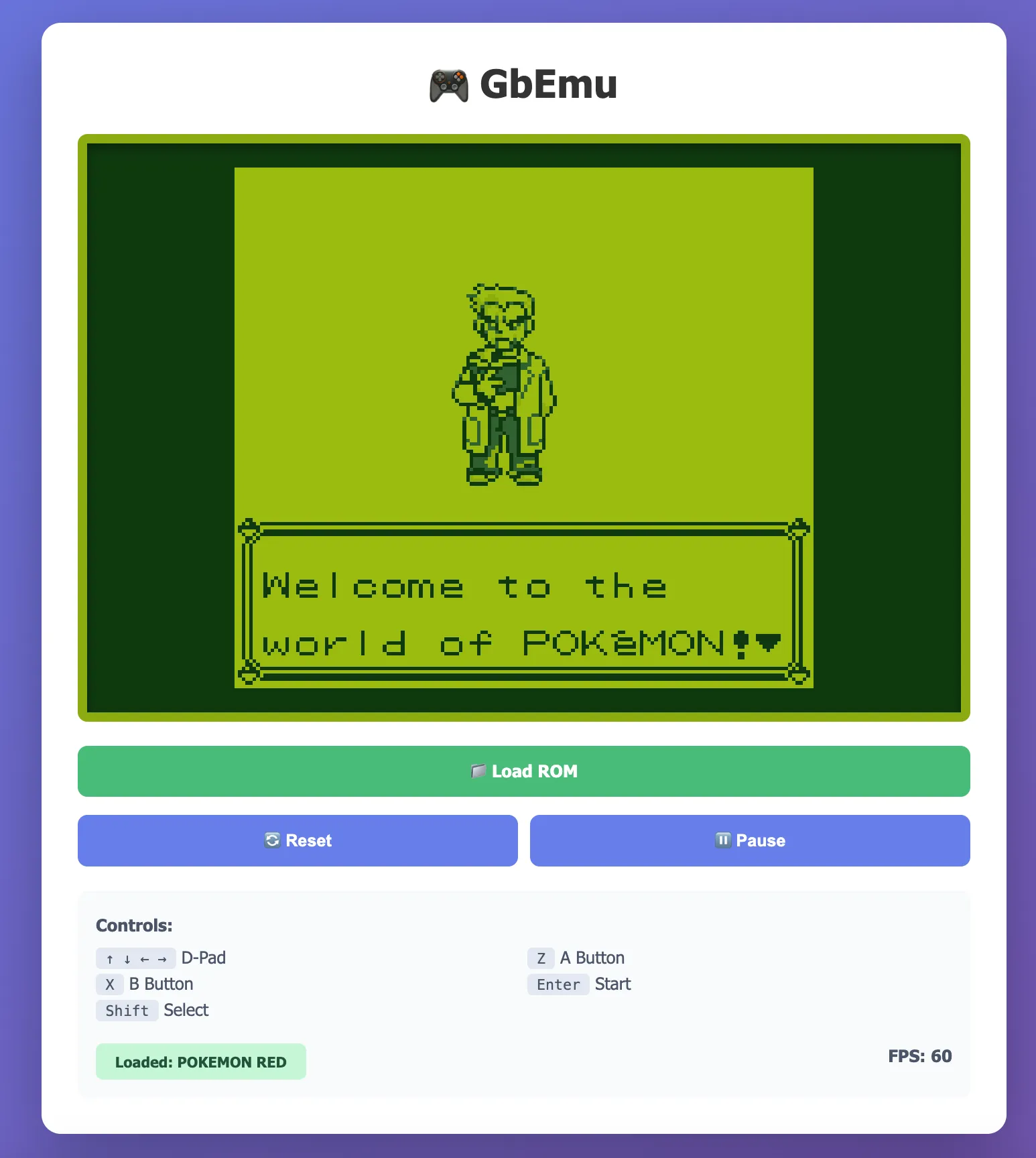 Professor Oak intro screen running correctly in Pokemon Red